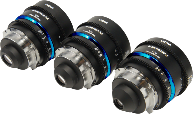 LAOWA Nanomorph S35 Prime 3-Lens Bundle (27mm, 35mm, 50mm) (Blue) - Arri PL/Canon EF