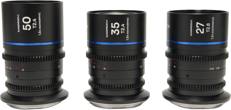 LAOWA Nanomorph S35 Prime 3-Lens Bundle  (27mm, 35mm, 50mm) (Blue) - Canon RF