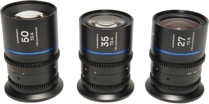 LAOWA Nanomorph S35 Prime 3-Lens Bundle (27mm, 35mm, 50mm) (Blue) - Canon RF