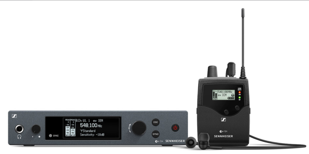 SENNHEISER EW IEM G4-A1 IEM  wireless monitoring kit (1x EK + IE4), GA3, 470 - 516 MHz, generation 4