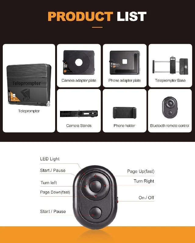 LENSGO TC7II Portable Phone+Camera Teleprompter