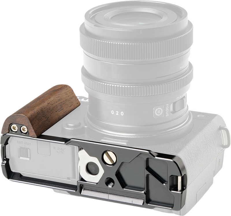 SMALLRIG 5945 L-Shaped Mount Plate with Wooden Handle for Panasonic S9
