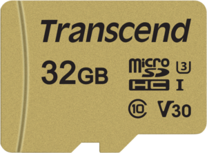 TRANSCEND Gold 500S microSD w/adp (V30) R95/W60 32GB