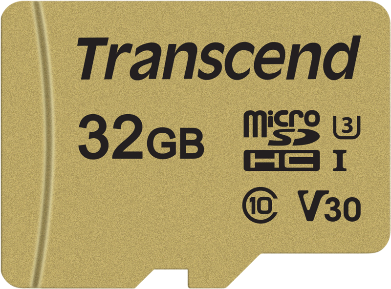 TRANSCEND Gold 500S microSD w/adp (V30) R95/W60 32GB