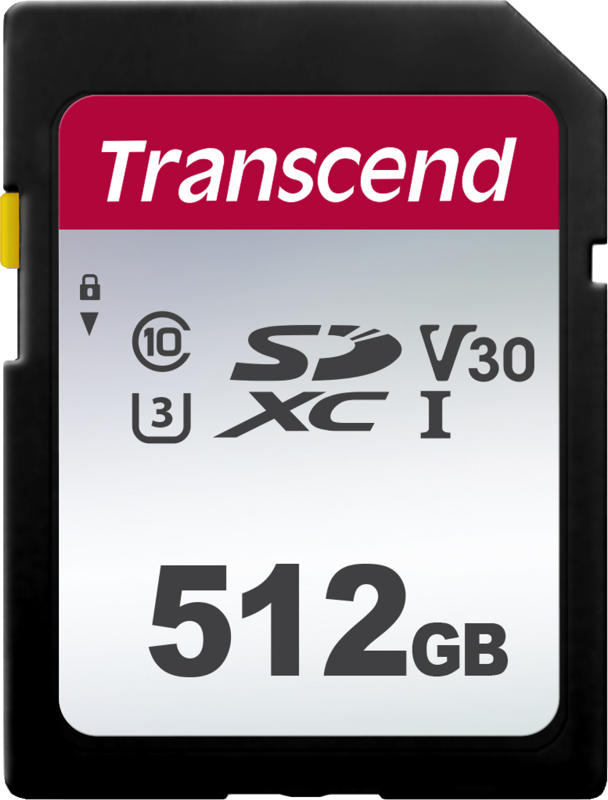 TRANSCEND Silver 300S SDXC UHS-I U3 (V30) R100/W55 512GB