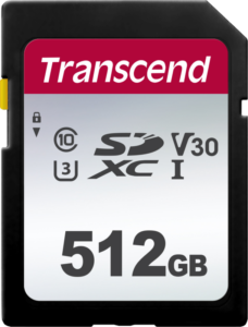 TRANSCEND Silver 300S SDXC UHS-I U3 (V30) R100/W55 512GB