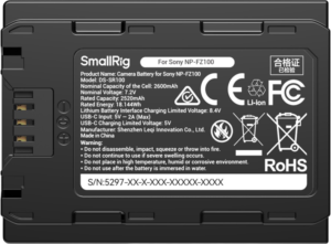 SMALLRIG 5297 USB-C Camera Battery with Power Display for Sony NP-FZ100
