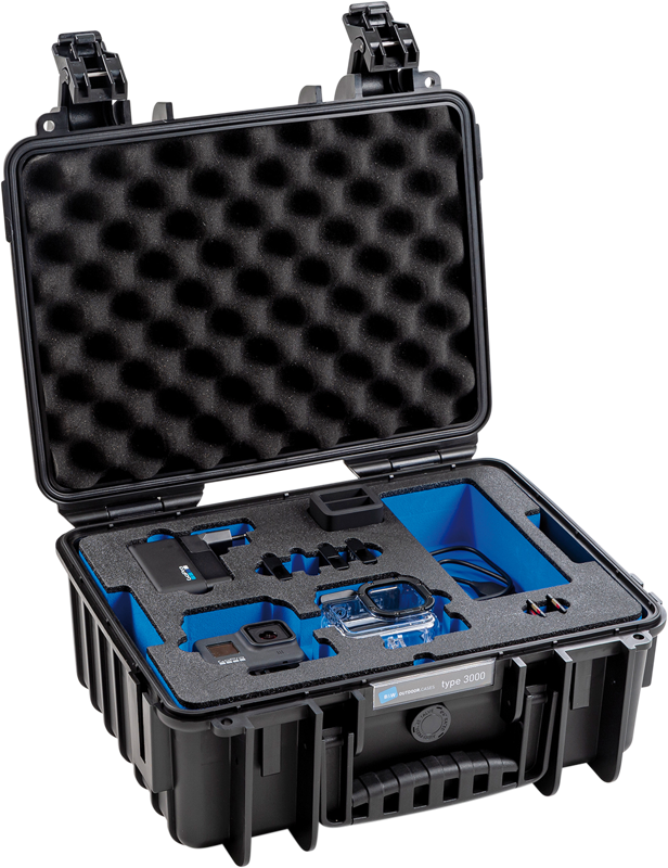 BW Outdoor Case Type 3000 for 2 GoPro Hero 8, waterproof, black