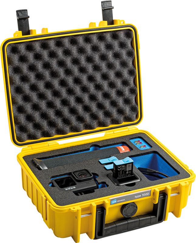 BW Outdoor Case Type 1000 for GoPro Hero 12 (fits even GoPro Hero 9/10/11), Yellow