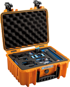 BW Outdoor Case Type 3000 for GoPro Hero 12 (fits even GoPro Hero 9/10/11), charge-in-case. Orange