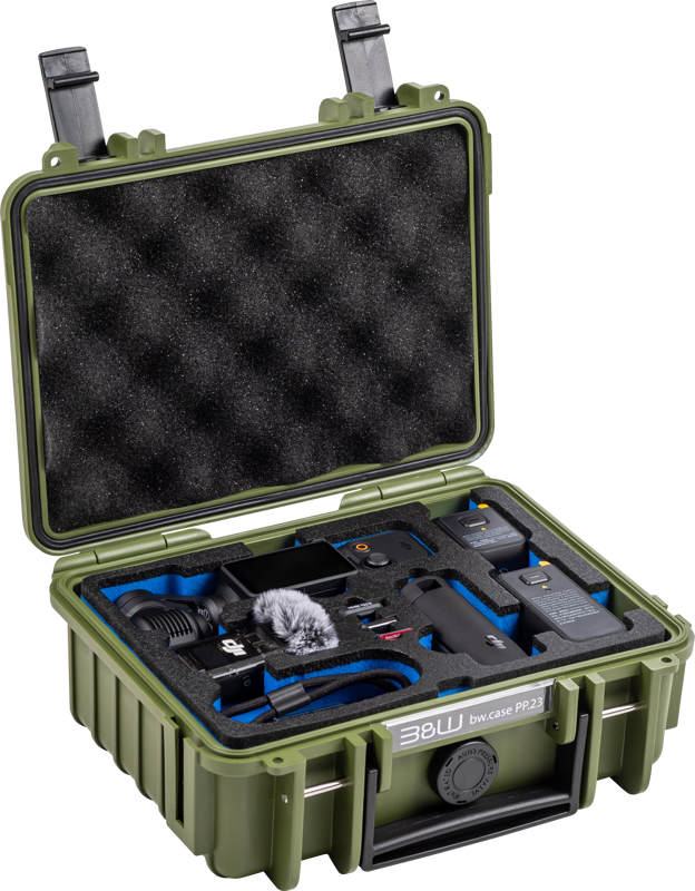 BW Outdoor Case Type 500 for DJI Osmo Pocket 3 Creator Combo, Bronze-green
