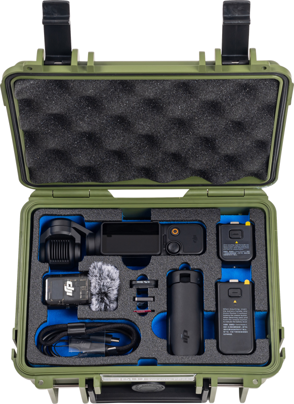 BW Outdoor Case Type 500 for DJI Osmo Pocket 3 Creator Combo, Bronze-green