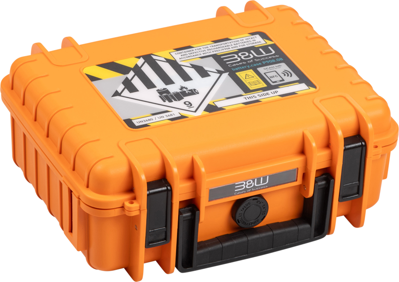 BW Outdoor Battery.case P908.08. Transport & storage of defective lithium batteries, orange