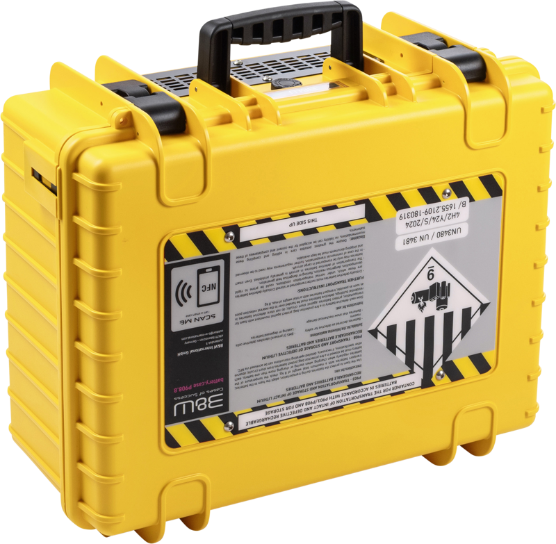 BW Outdoor Battery.case 908.8. Transport & Storage of defective lithium batteries, yellow