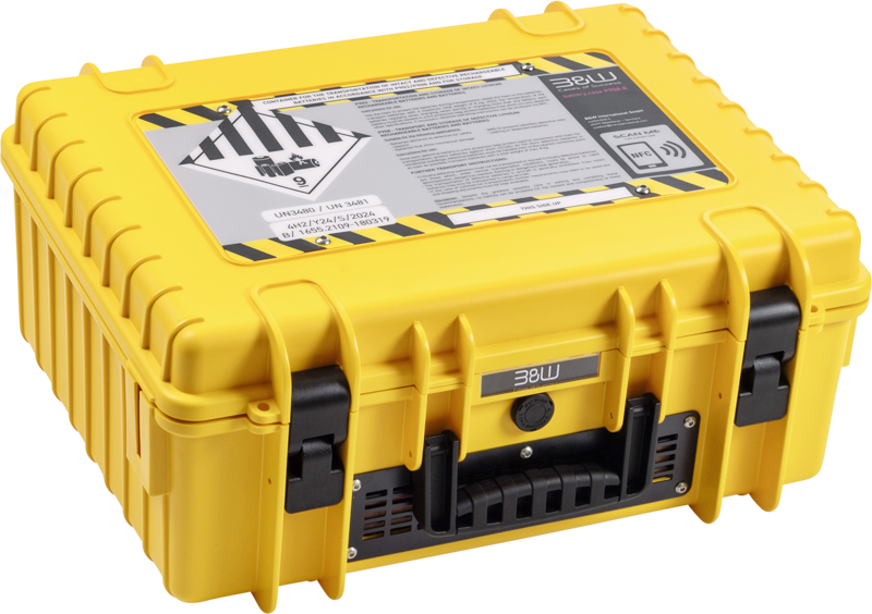 BW Outdoor Battery.case 908.8. Transport & Storage of defective lithium batteries, yellow