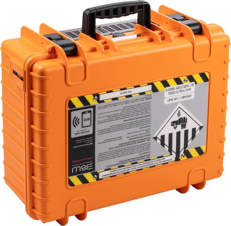 BW Outdoor Battery.case 908.8. Transport & Storage of defective lithium batteries, orange