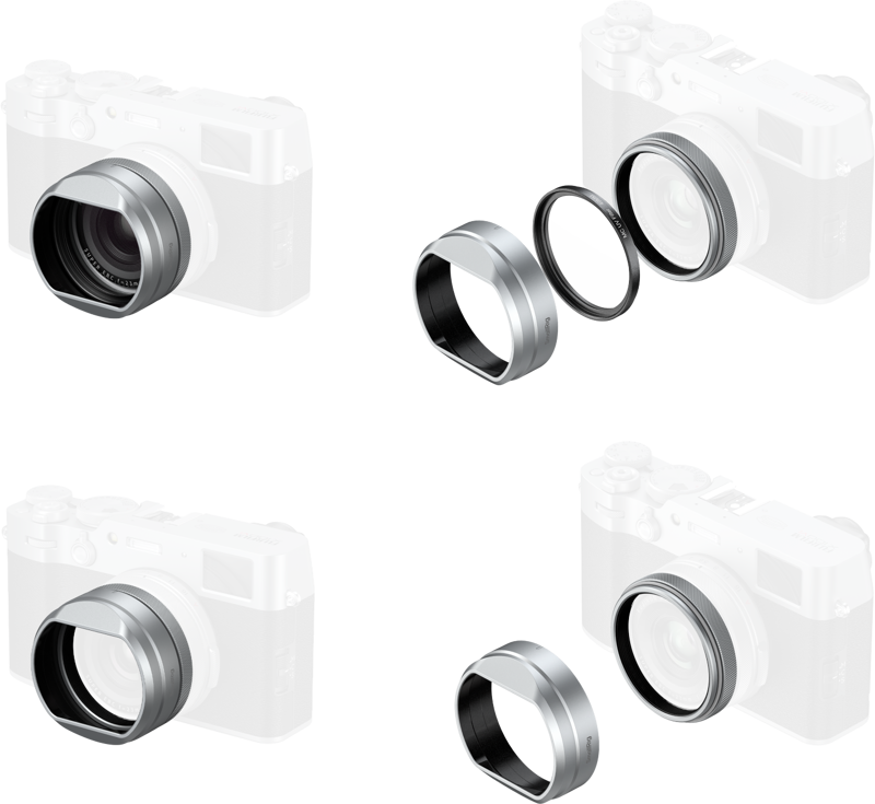 SMALLRIG 5851 UV Filter with Lens Hood Kit for FUJIFILM X100VI / X100V (Silver)