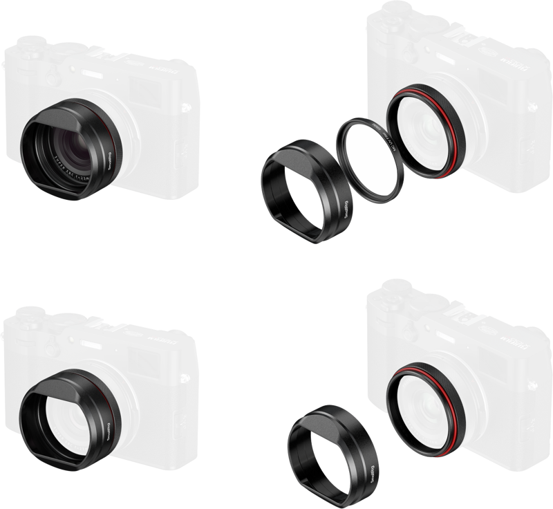 SMALLRIG 5850 UV Filter with Lens Hood Kit for FUJIFILM X100VI / X100V (Black)
