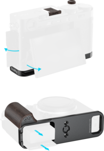 SMALLRIG 6237 L-Shaped Mount Plate with Wooden Handle for FUJIFILM X-E5 (Ebony, Black)