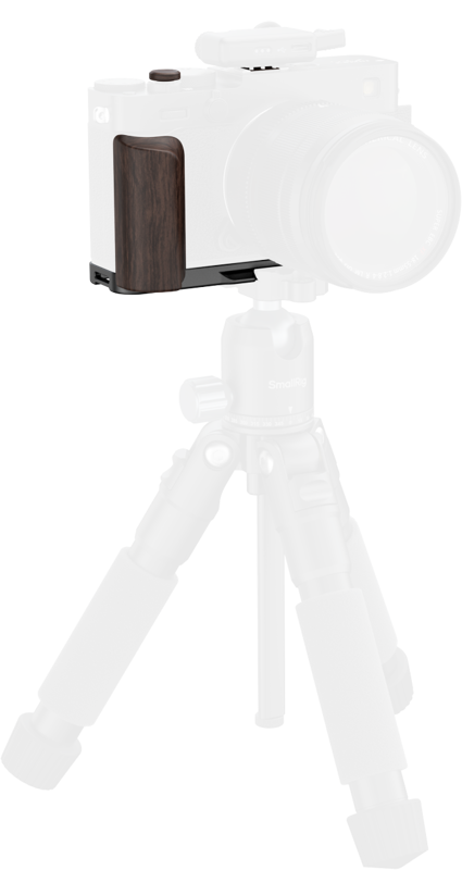SMALLRIG 6237 L-Shaped Mount Plate with Wooden Handle for FUJIFILM X-E5 (Ebony, Black)