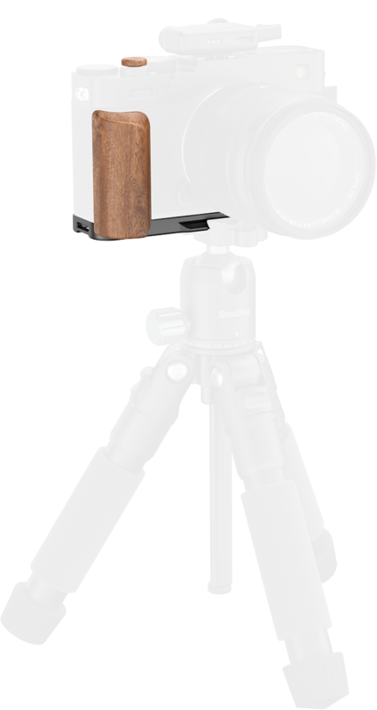 SMALLRIG 5985 L-Shaped Mount Plate with Wooden Handle for FUJIFILM X-E5 (Rosewood, Black)