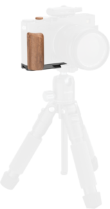 SMALLRIG 5985 L-Shaped Mount Plate with Wooden Handle for FUJIFILM X-E5 (Rosewood, Black)