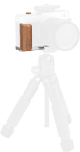 SMALLRIG 5984 L-Shaped Mount Plate with Wooden Handle for FUJIFILM X-E5 (Rosewood, Silver)