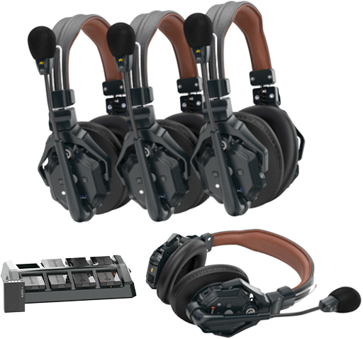 HOLLYLAND Solidcom C1 Pro-4S-DH - 4 Person Noise Cancelling Headset Intercom Double-Ear Version