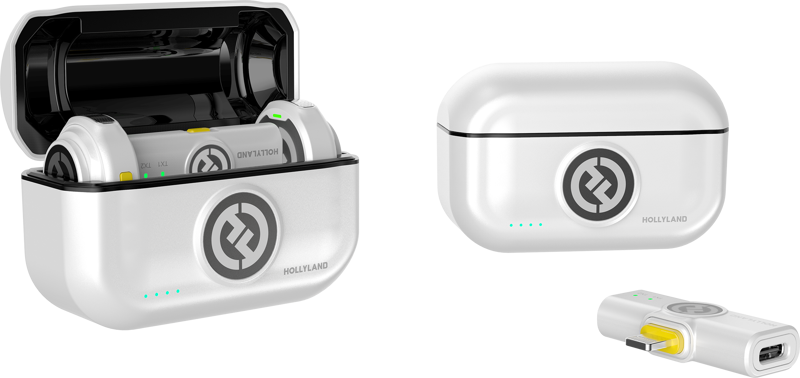 HOLLYLAND Lark M2 USB-C - Wireless Lavalier Microphone with USB-C Plug (Duo - Ivory White)