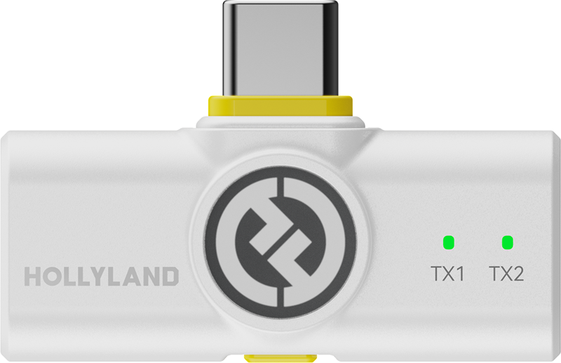 HOLLYLAND Lark M2 USB-C - Wireless Lavalier Microphone with USB-C Plug (Duo - Ivory White)