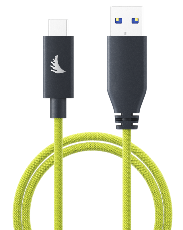 ANGELBIRD Cable I USB-A to C 3.2 I Solid Flex Cable I Lime I 32 cm