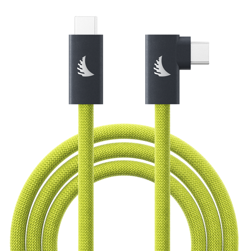 ANGELBIRD Cable I USB-C 3.2 I Solid Flex Tether Cable Right-Angle I Lime I 4,5 m