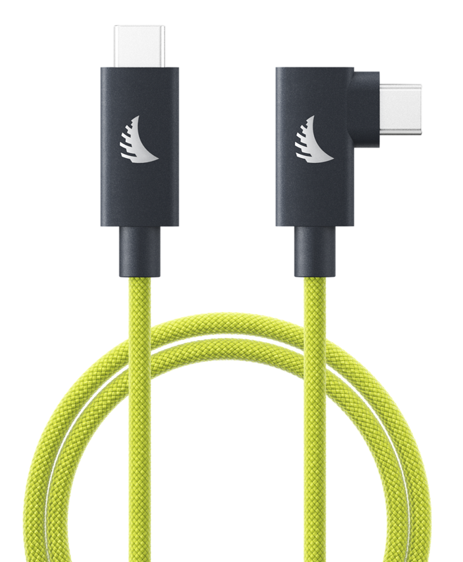 ANGELBIRD Cable I USB-C 4.0 I Solid Flex Cable Right-Angle I Lime I 1 m