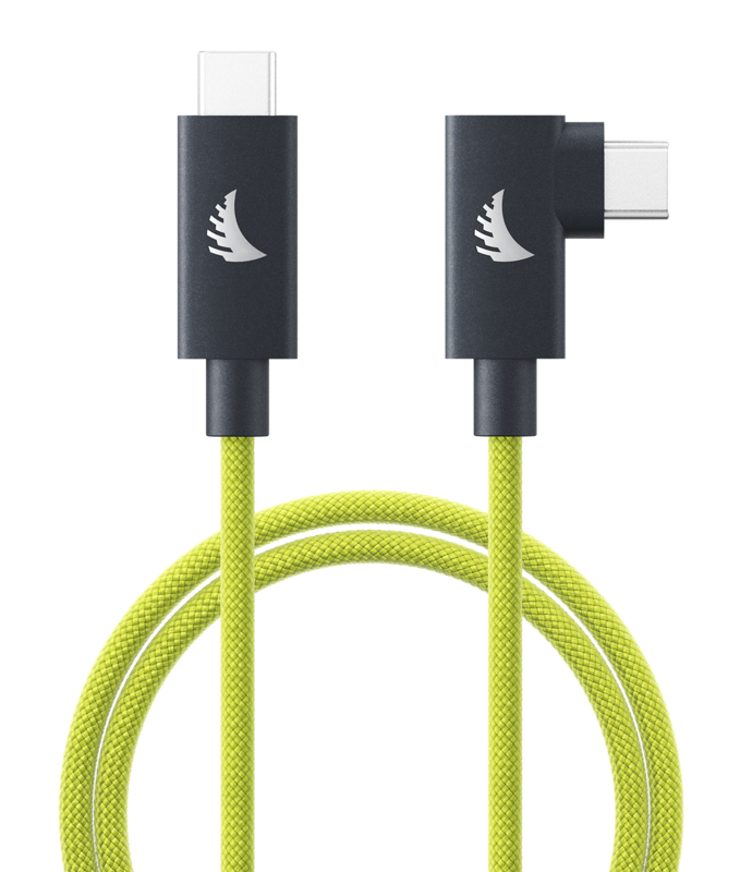 ANGELBIRD Cable I USB-C 4.0 I Solid Flex Cable Right-Angle I Lime I 2 m