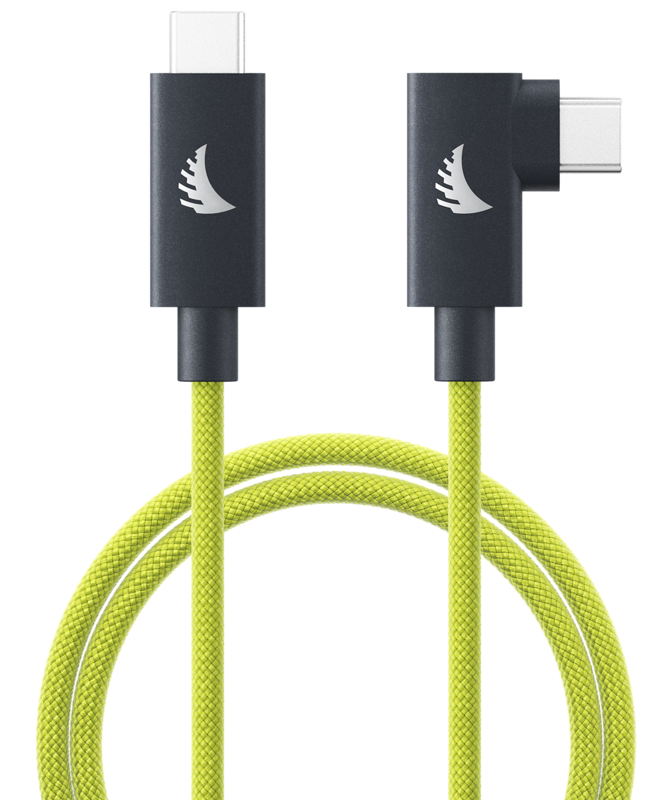 ANGELBIRD Cable I USB-C 4.0 I Solid Flex Cable Right-Angle I Lime I 32 cm