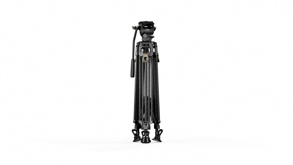 TILTA 75mm Cine Fluid Head with 2-Stage One Touch Carbon Fiber Tripod Legs (8KG) - Space Gray