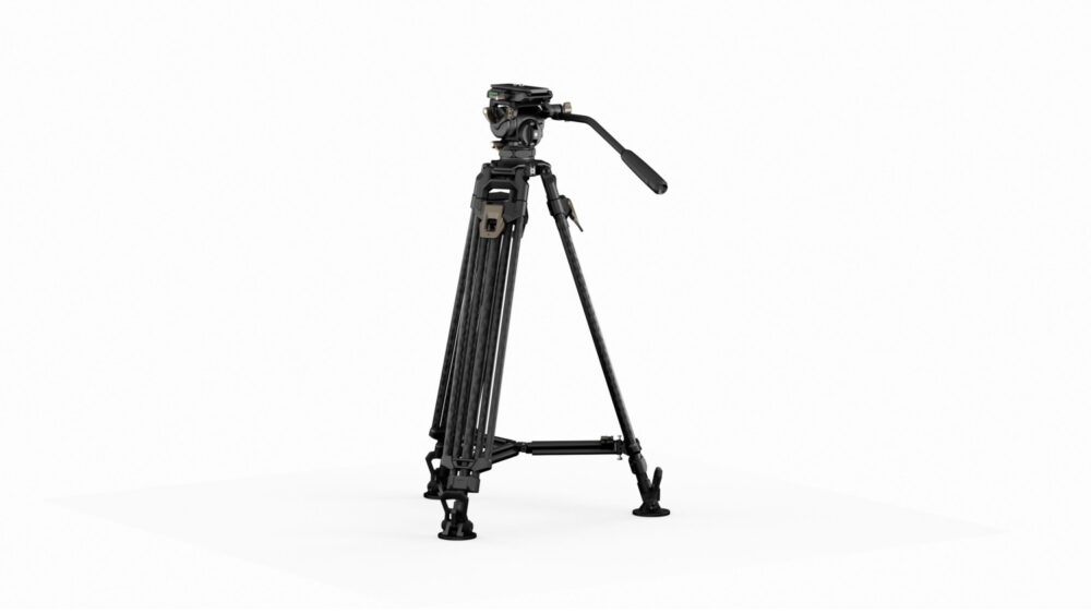 TILTA 75mm Cine Fluid Head with 2-Stage One Touch Carbon Fiber Tripod Legs (8KG) - Space Gray
