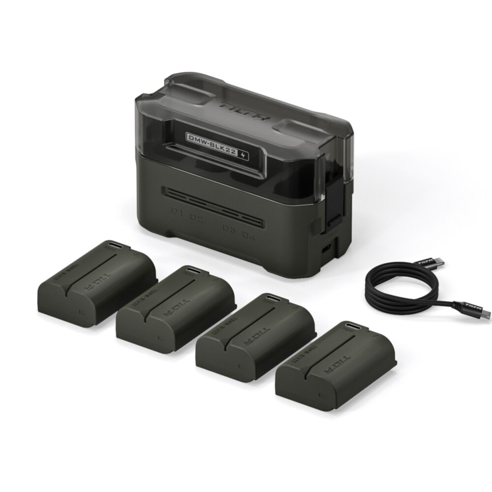 TILTA DMW-BLK22 Charging Station Battery Kit (4 Batteries) - Green