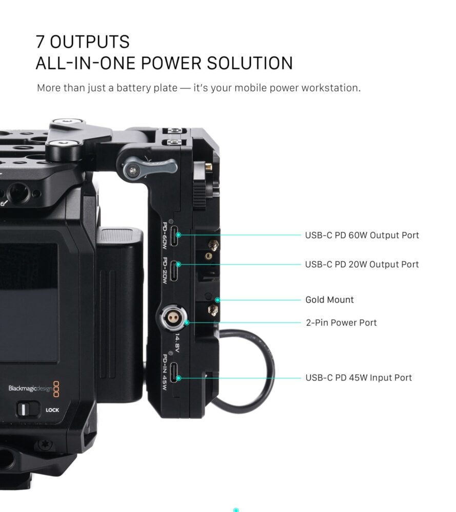 TILTA Foldable Battery Plate for Blackmagic PYXIS 6K/12K - V Mount