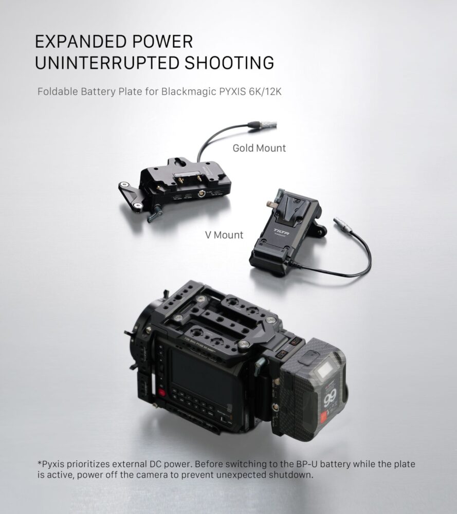 TILTA Foldable Battery Plate for Blackmagic PYXIS 6K/12K - V Mount