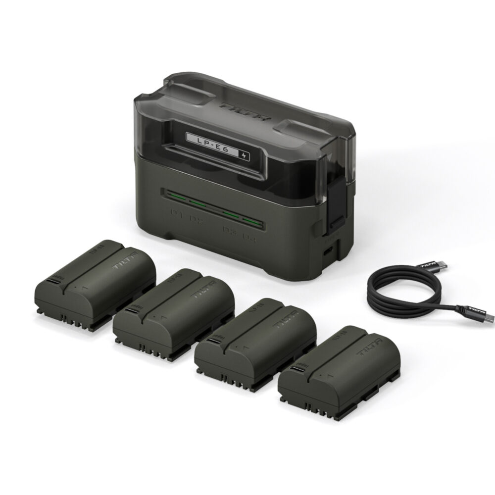 TILTA LP-E6P Charging Station Battery Kit (4 Batteries) - Green