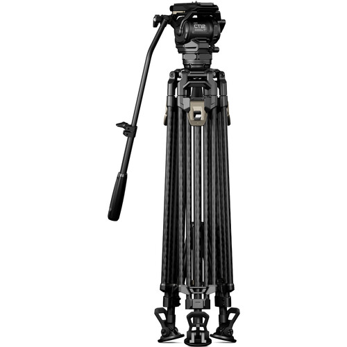 TILTA 75mm Cine Fluid Head with 2-Stage One Touch Carbon Fiber Tripod Legs (12KG) - Space Gray