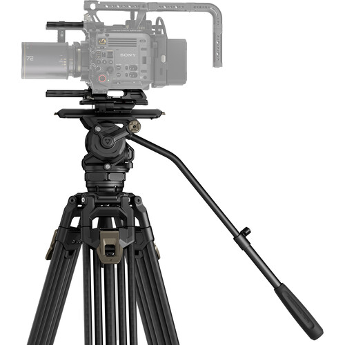 TILTA 75mm Cine Fluid Head with 2-Stage One Touch Carbon Fiber Tripod Legs (12KG) - Space Gray
