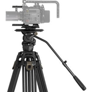 TILTA 75mm Cine Fluid Head with 2-Stage One Touch Carbon Fiber Tripod Legs (12KG) - Space Gray