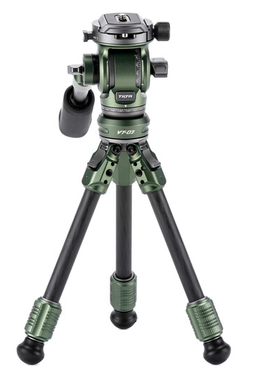 TILTA Tabletop Video Fluid Head with 1-stage Carbon Fiber Legs (3kg) - Forest Green
