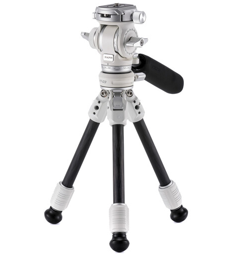 TILTA Tabletop Video Fluid Head with 1-stage Carbon Fiber Legs (3kg) - Snow White
