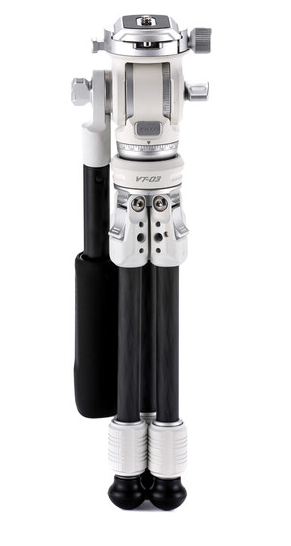 TILTA Tabletop Video Fluid Head with 1-stage Carbon Fiber Legs (3kg) - Snow White