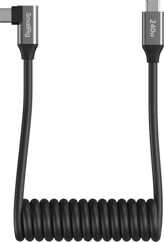 SMALLRIG 5730 USB-C Data Cable Coiled (Straight to Angled)
