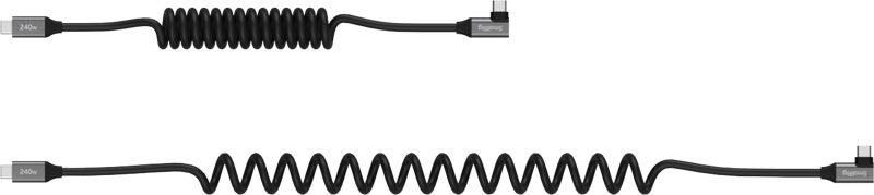 SMALLRIG 5730 USB-C Data Cable Coiled (Straight to Angled)