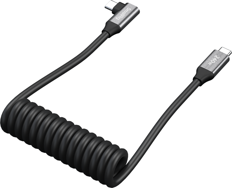 SMALLRIG 5730 USB-C Data Cable Coiled (Straight to Angled)